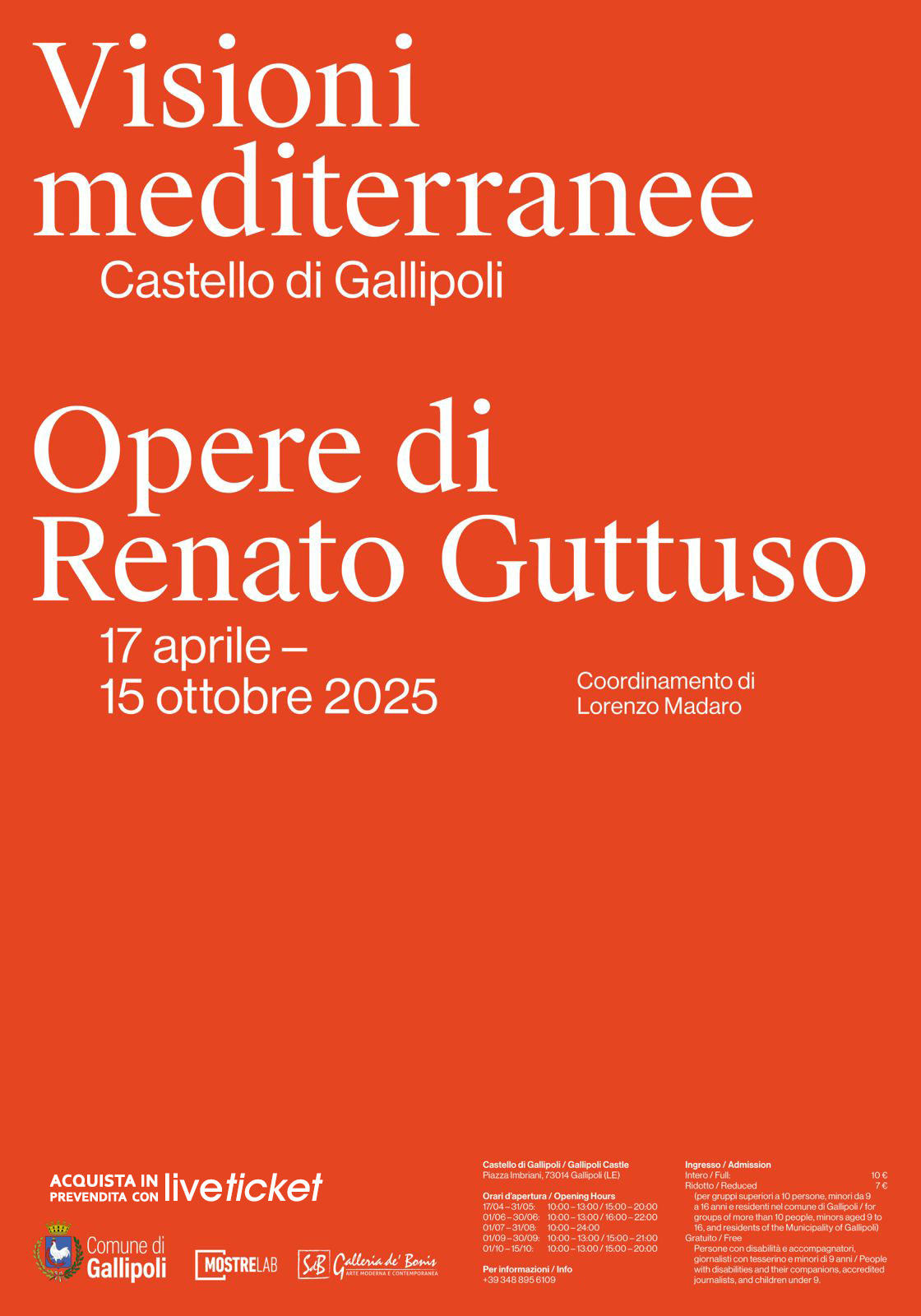 Visioni Mediterranee-Opere di Renato Guttuso e visita al castello di Gallipoli